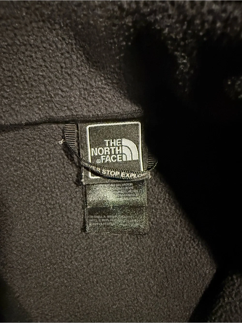 The North Face Dark Gray Fleece Jacket with White Logo